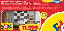 MODA LİFE ARYA GENÇ ODASI TAKIMI 4’LÜ SET (GARDIROP, ÇALIŞMA MASASI, ÜST RAF, KARYOLA-BAŞLIK)